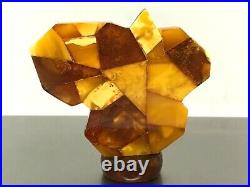 Old Amber Figurine LITHUANIA MAP Baltic Egg Yolk Butterscotch Unique Vintage5950