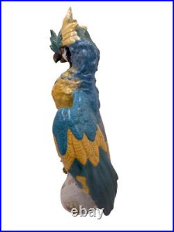 Old Paris Dubois Hand Painted Porcelain Statue Parrot Antique Bird