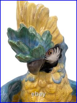 Old Paris Dubois Hand Painted Porcelain Statue Parrot Antique Bird
