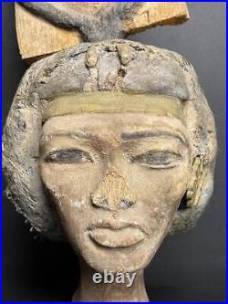 One Of A Kind Queen Tiye Head made from Natural Wood