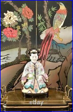 Oriental Empress Sculpture Large Porcelain Hand Painted Statue millennial Decor