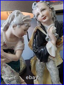 PAIR 17 Vintage Italian Figurine Sculpture Commedia dell'arte Capodimonte Mask