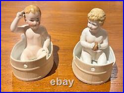 PAIR Antique 1800's Bisque Babies Figurines from Germany