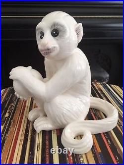 PORCELAIN CERAMIC WHITE CAPUCHIN MONKEY As seen at Elvis Presley's Graceland
