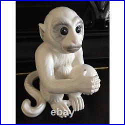 PORCELAIN CERAMIC WHITE CAPUCHIN MONKEY As seen at Elvis Presley's Graceland