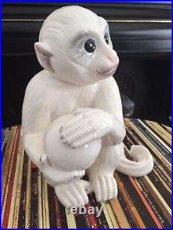 PORCELAIN CERAMIC WHITE CAPUCHIN MONKEY As seen at Elvis Presley's Graceland