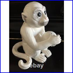 PORCELAIN CERAMIC WHITE CAPUCHIN MONKEY As seen at Elvis Presley's Graceland