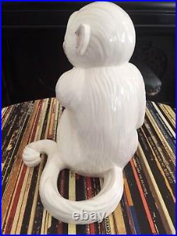PORCELAIN CERAMIC WHITE CAPUCHIN MONKEY As seen at Elvis Presley's Graceland