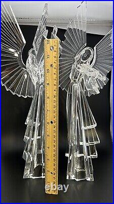 Pacific Rim Clear Lucite Acrylic Art Deco 3D Angel Figurines Set 2 Christmas 16