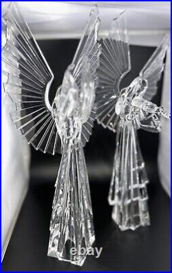 Pacific Rim Clear Lucite Acrylic Art Deco 3D Angel Figurines Set 2 Christmas 16