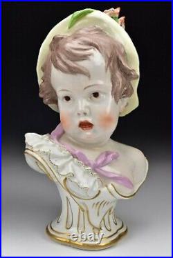 Pair Of 18th Century Ludwigsburg Porcelain Children Busts 18th Century