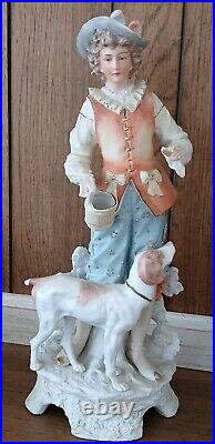 Pair Vintage Carl Schneider French Couple With Deer & Dog Statuettes