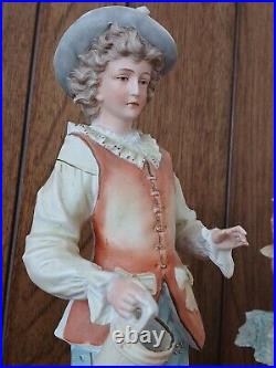 Pair Vintage Carl Schneider French Couple With Deer & Dog Statuettes