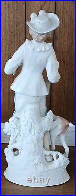 Pair Vintage Carl Schneider French Couple With Deer & Dog Statuettes