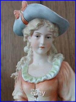 Pair Vintage Carl Schneider French Couple With Deer & Dog Statuettes