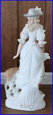 Pair Vintage Carl Schneider French Couple With Deer & Dog Statuettes