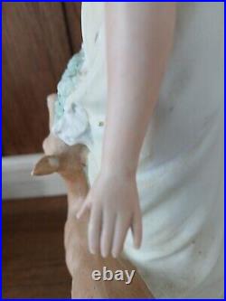 Pair Vintage Carl Schneider French Couple With Deer & Dog Statuettes