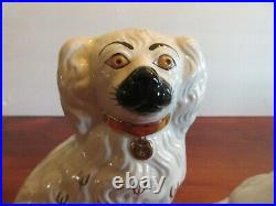 Pair of Beswick 8 inch White and Gold Staffordshire Spaniel Dogs