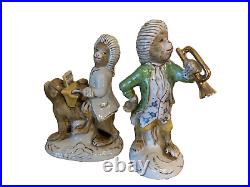 Pair of Meissen Style Orchestra Monkeys Chinoiserie Figurines