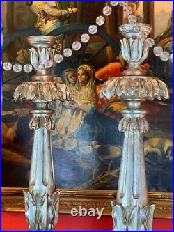 Pair of Monumental Early 19th Century Italian Neoclassical Altar Candleholders