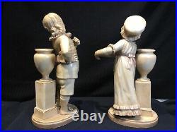 Pair of Royal Worcester Figurines 7 #944 James Hadley Kate Greenaway c1887