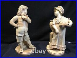 Pair of Royal Worcester Figurines 7 #944 James Hadley Kate Greenaway c1887