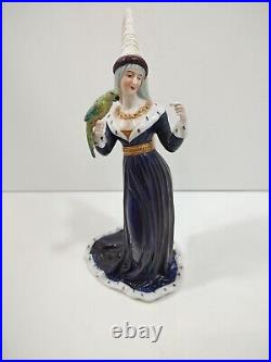 Passau Bavirre Medieval Queen With Parrot German Porcelain, No Shoes