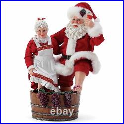 Possible Dreams Santa and Mrs. Claus Grape Stomping Christmas Figurine 6010649 Possible Dreams Santa and Mrs. Claus Grape Stomping Christmas Figurine 6010649