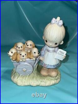 Precious Moments 1977 full-sized God Loveth a Cheerful Giver free puppies