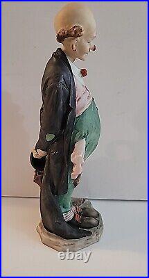 Pucci Capodimonte Sad Clown And Umbrella Figurine