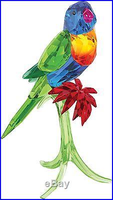 Rainbow Lorikeet Bird On Green Branch 2016 Swarovski Crystal #5136832