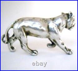 RARE. 800 Sterling Silver Walking Cat Lioness Figurine 78g