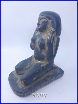 RARE ANCIENT ANTIQUE STONE Egyptian Queen Pharaonic Statue 1452 Bc