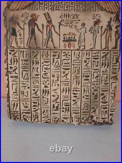 RARE ANCIENT EGYPTIAN ANTIQUE Stela Stone Book of Dead Magic Luck Hieroglyphic