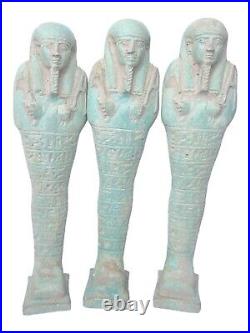 RARE ANTIQUE ANCIENT EGYPTIAN 3 Ushabti Servant Minions Dead Mummy 1680 Bc