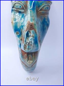RARE ANTIQUE ANCIENT EGYPTIAN Faience King Akhenaten Statue Head Bust 1315 Bc