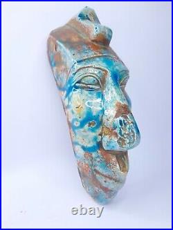 RARE ANTIQUE ANCIENT EGYPTIAN Faience King Akhenaten Statue Head Bust 1315 Bc