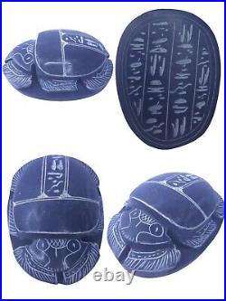 RARE ANTIQUE ANCIENT EGYPTIAN Faience Scarab Beetle Luck Hieroglyphic Protection