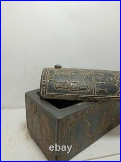 RARE ANTIQUE ANCIENT EGYPTIAN Jewelry Box Art Crafts God Osiris Nut 1860 Bc