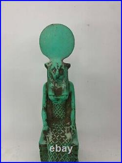 RARE ANTIQUE ANCIENT EGYPTIAN Statue Seated God Sekhmet Lion War Army 1740 Bc