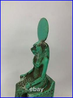 RARE ANTIQUE ANCIENT EGYPTIAN Statue Seated God Sekhmet Lion War Army 1740 Bc