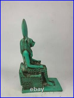 RARE ANTIQUE ANCIENT EGYPTIAN Statue Seated God Sekhmet Lion War Army 1740 Bc