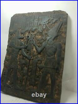 RARE ANTIQUE ANCIENT EGYPTIAN Stela God Lord Osiris God Anubis Protection bc