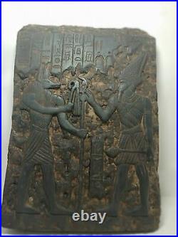 RARE ANTIQUE ANCIENT EGYPTIAN Stela God Lord Osiris God Anubis Protection bc