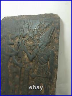 RARE ANTIQUE ANCIENT EGYPTIAN Stela God Lord Osiris God Anubis Protection bc