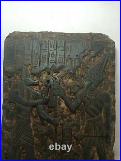 RARE ANTIQUE ANCIENT EGYPTIAN Stela God Lord Osiris God Anubis Protection bc