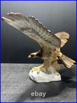 RARE Herend Hungary Large Eagle Natural 24K Gold 11 Wingspan Figurine 5634 MINT