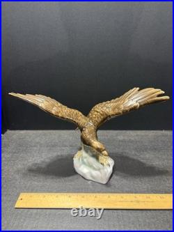 RARE Herend Hungary Large Eagle Natural 24K Gold 11 Wingspan Figurine 5634 MINT