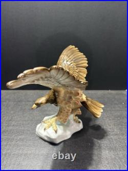 RARE Herend Hungary Large Eagle Natural 24K Gold 11 Wingspan Figurine 5634 MINT