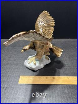 RARE Herend Hungary Large Eagle Natural 24K Gold 11 Wingspan Figurine 5634 MINT